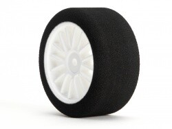 Pro foam tyre 30mm rear c (35) with racing mesh wheel white (1 pair)