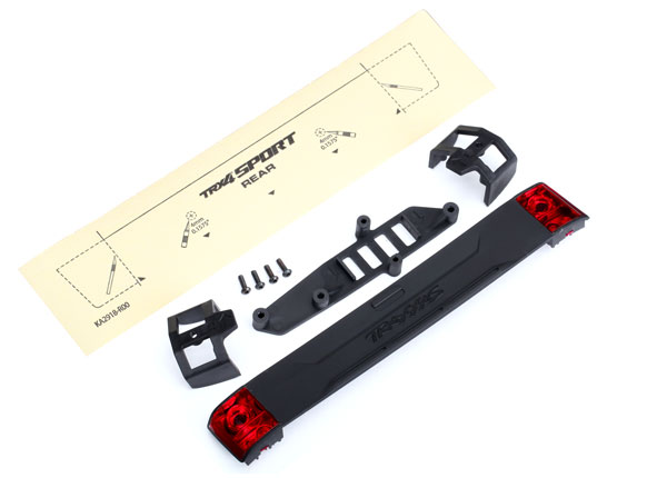 Tailgate panel/ tailgate retainers (2)/ tailgate mount/ tail light lens (2) (left & right)/ 2.5x8 BCS (4) (TRX-8117)