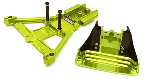 Integy Billet Machined Front & Rear Bulkhead, Green - Traxxas Slash 4x4 (LCG)