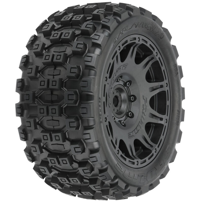 Proline Badlands MX57 5.7" Tyres Mounted on Raid 8x48 Removable 8x48/24mm Hex - Traxxas X-Maxx/Arrma Kraton 8S